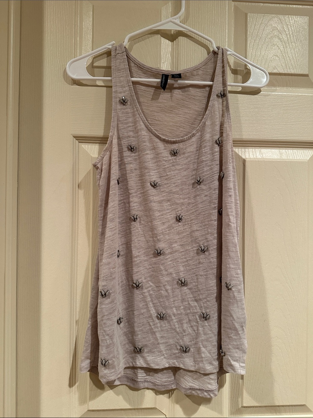 Cynthia Rowley Mauve Beaded Sleeveless Tank